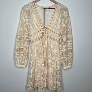 A.L.C. Long Sleeve Lace Dress in Ivory / Size XS